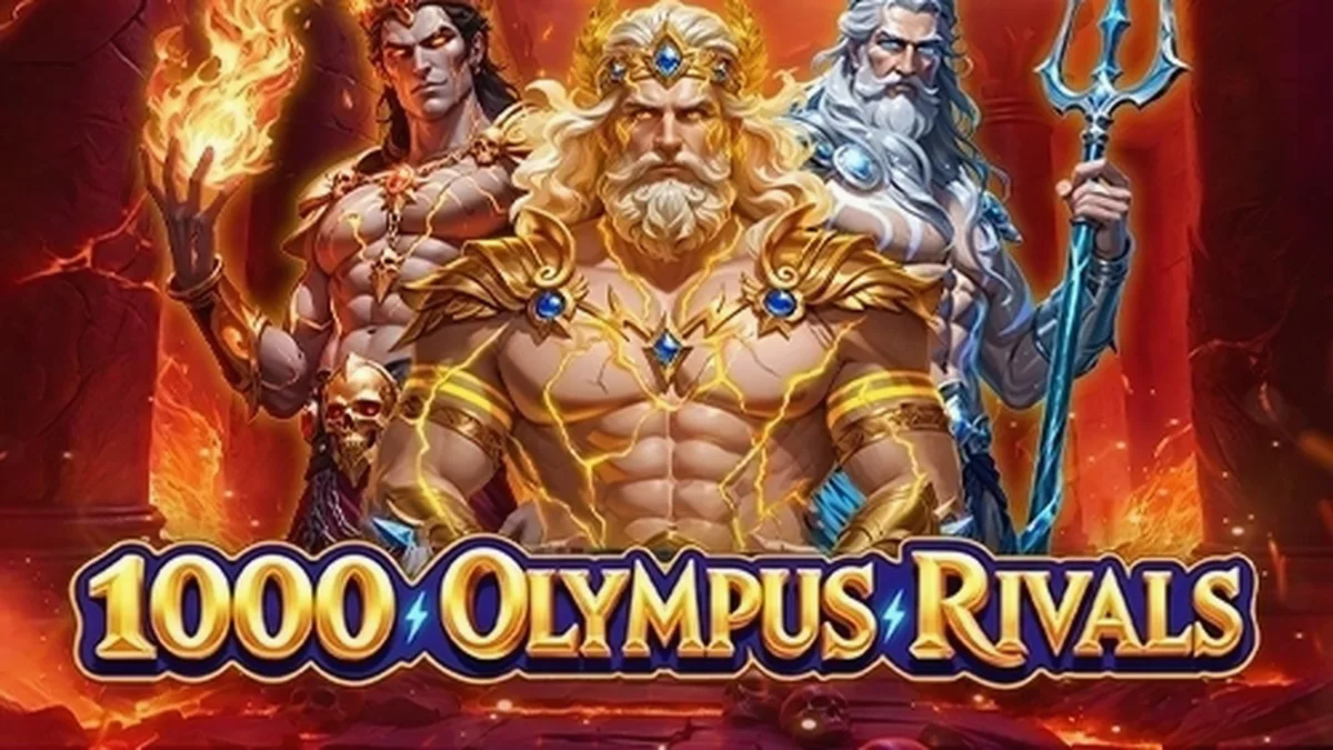 Interface do jogo 1000 Olympus Rivals com temática grega