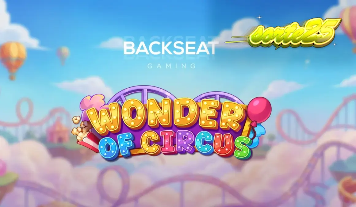 Interface vibrante e colorida do slot Wonder of Circus com elementos de circo e neon.